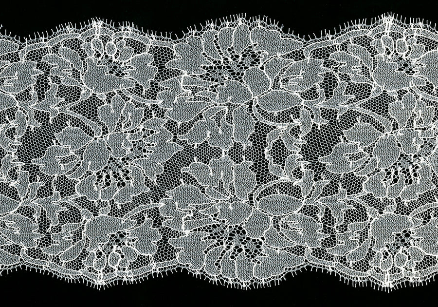 LAST PIECE: 2.7 MT Chantilly Lace With Crystal Beading, Ivory