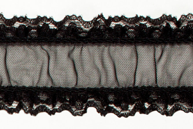 Metallic Black Ruffle Elastic