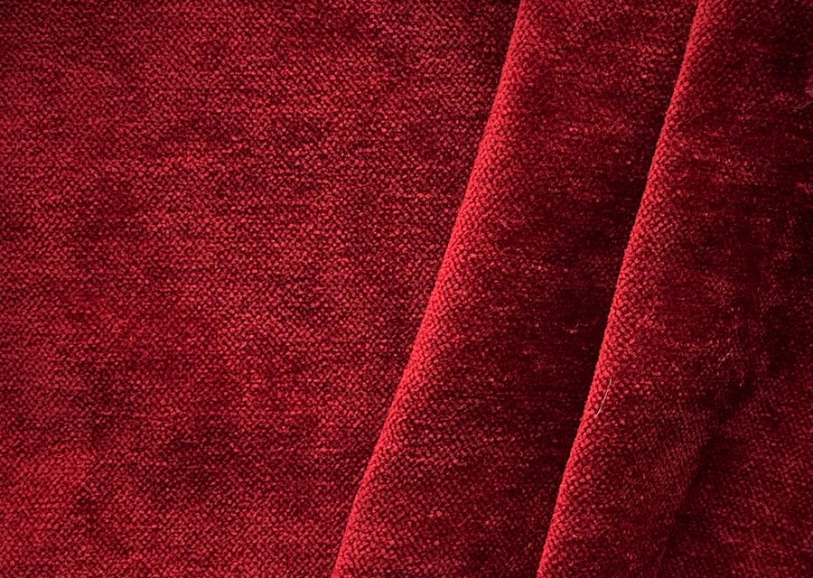 DANA THEATRE RED Solid Color Velvet Upholstery Fabric