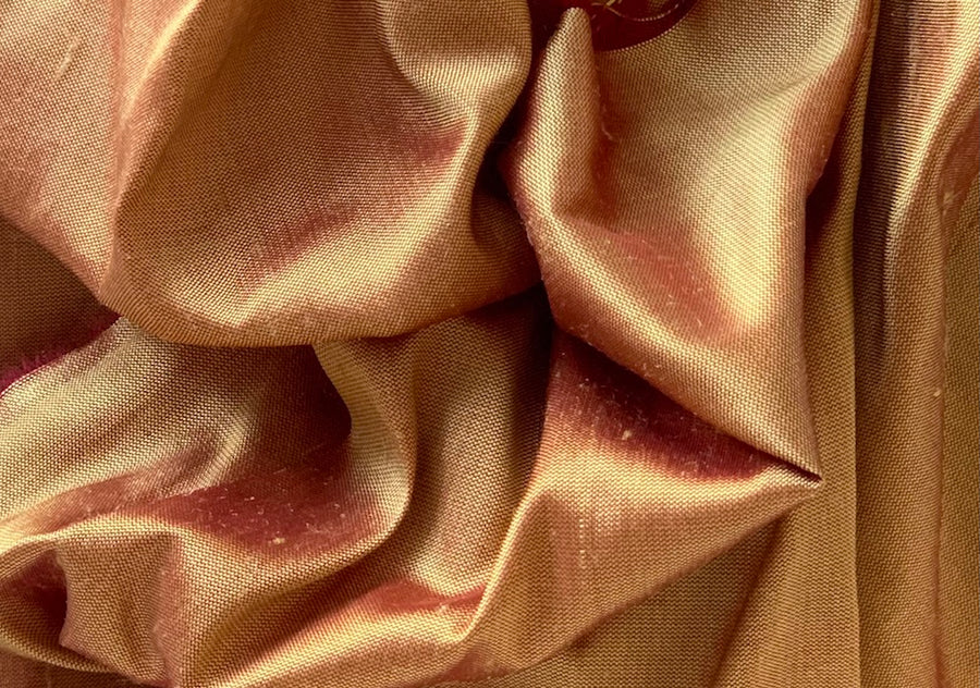 Copper Fabric Metallic Sheer Stretch Fabric, Red Gold Iridescent