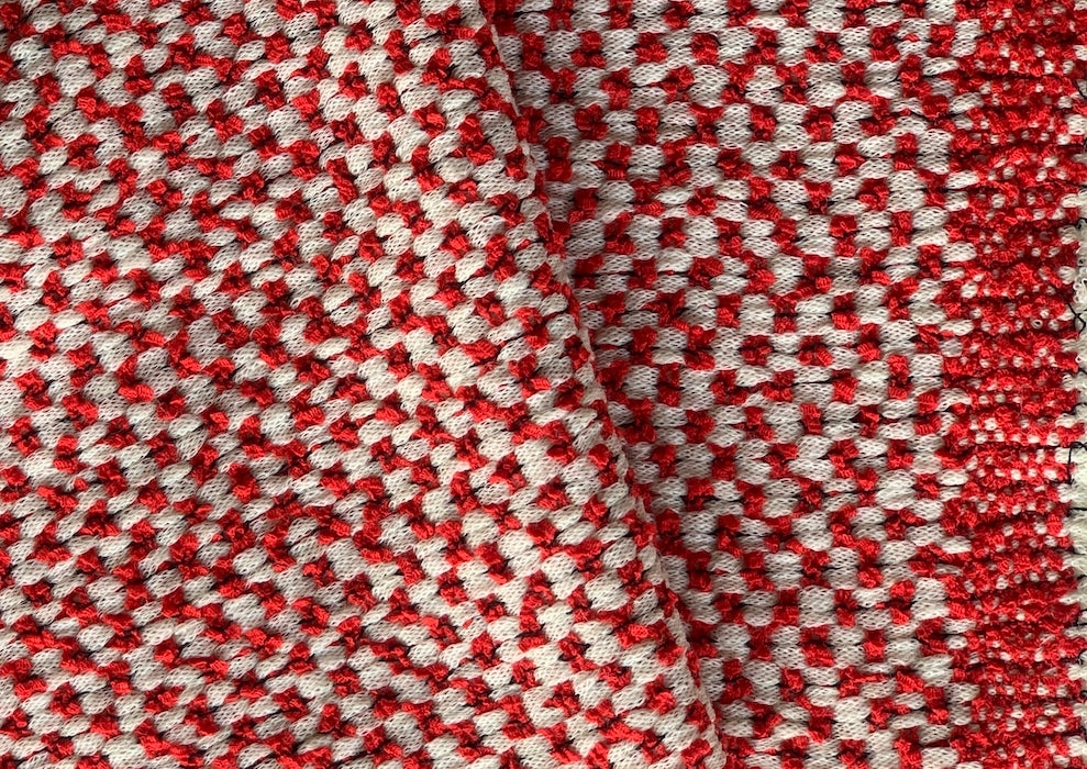 BOUCLE KNIT GREY+RED+TABACO MULTI COLOUR LUXURY WOOL-CASHMERE MADE IN ITALY  D260