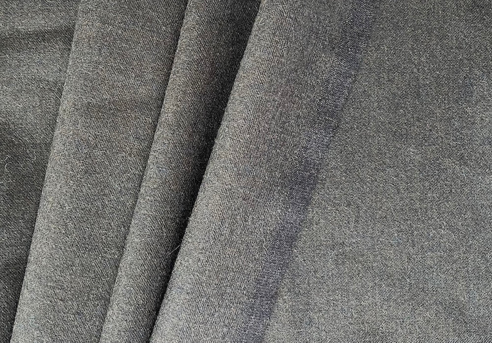 Wool Fabric, Heathered Ash Grey Wool Blend Flannel (Made in USA