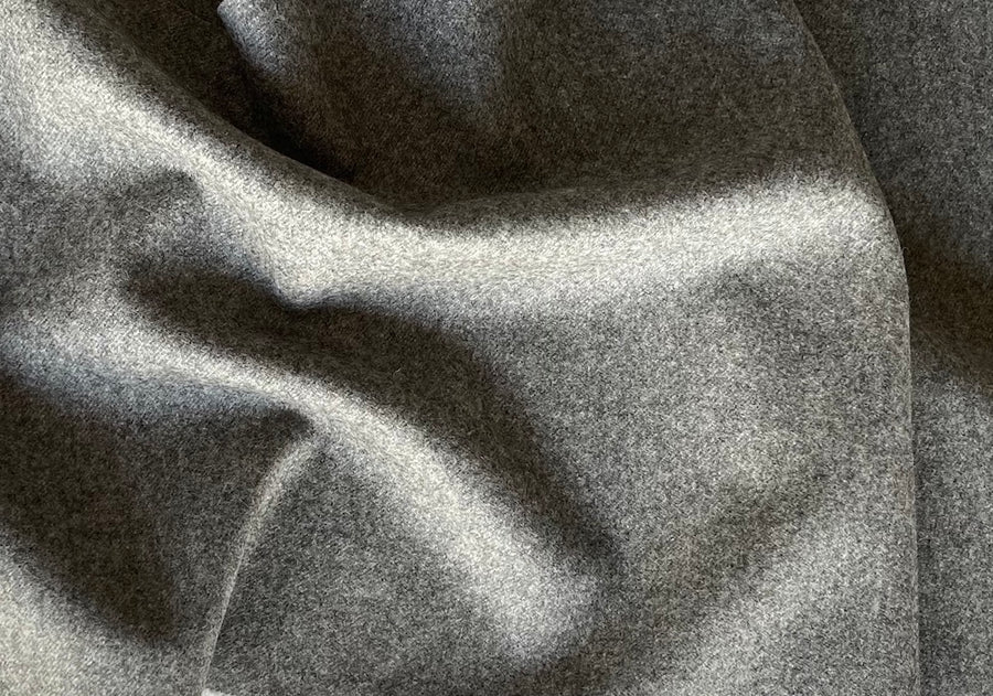 Heathered Iron Gray Viscose/Polyester/Wool/Elastane Brushed Stretch Suiting  - Imported From Italy - 56W > Wool Fabric > Fabric Mart