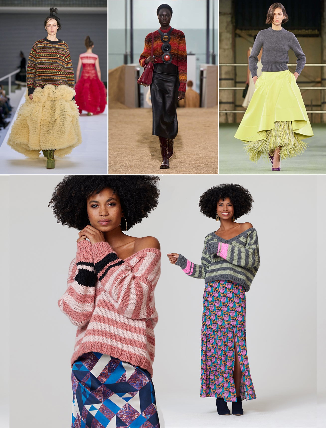 ridleylondon-autumn-trends-2022-striped-knitwear-and-printed-floral-maxi-skirts