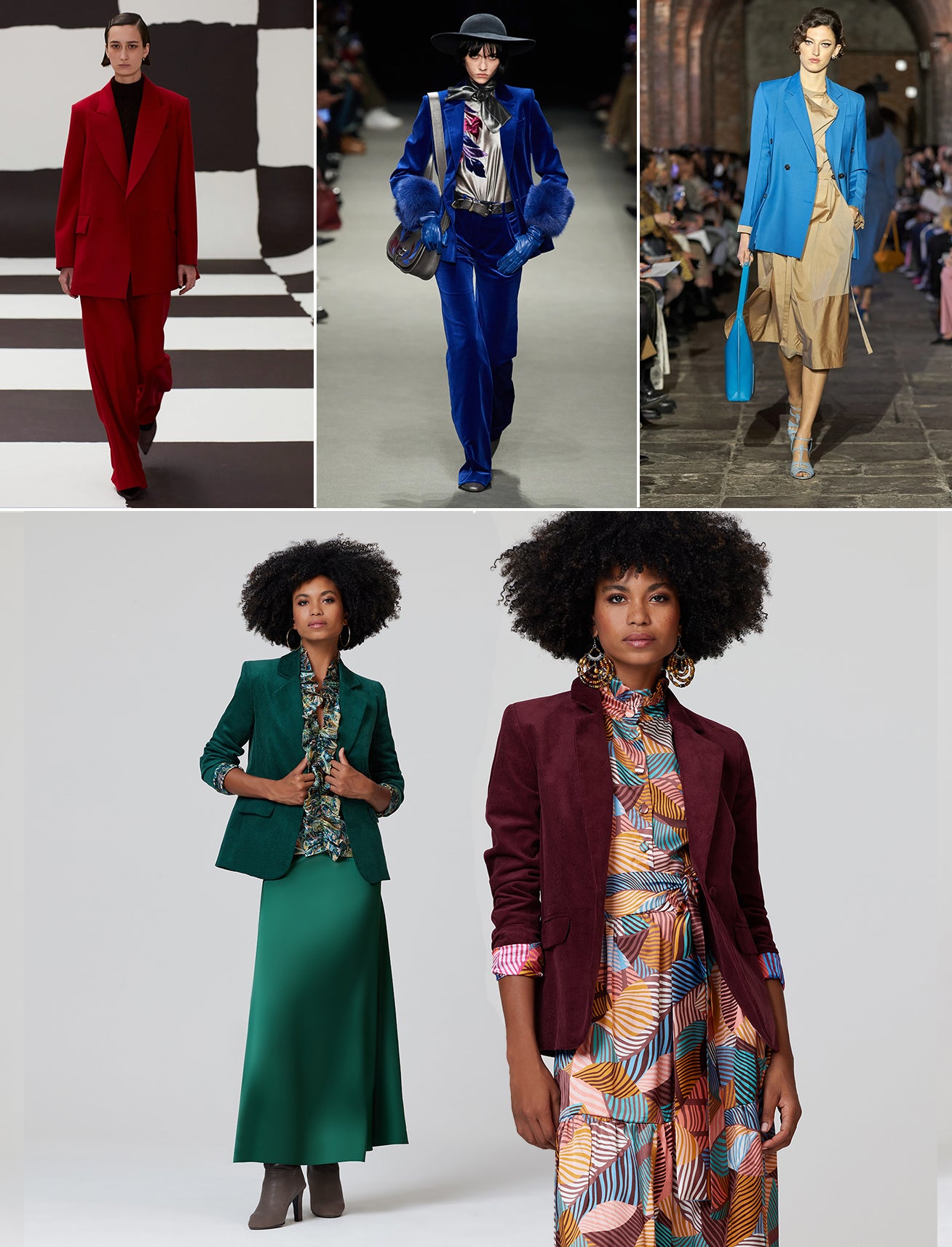 ridleylondon-autumn-trends-2022-bright-tailoring-and-velvet-blazers-with-printed-floral-maxi-skirts-and-dresses
