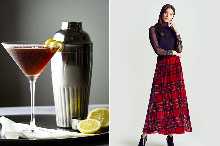 Ridleylondon-stylish-burns-night-cocktail-flying-scotsman-and-tartan-velvet-maxi-skirt