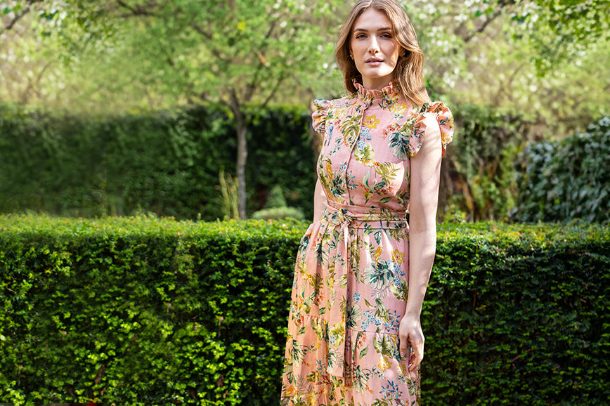ridleylondon-what-to-wear-to-a-spring-wedding-blog-pink-statement-floral-print-maxi-dress