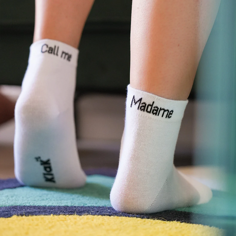 Des chaussettes rigolotes « Call Me Madame »