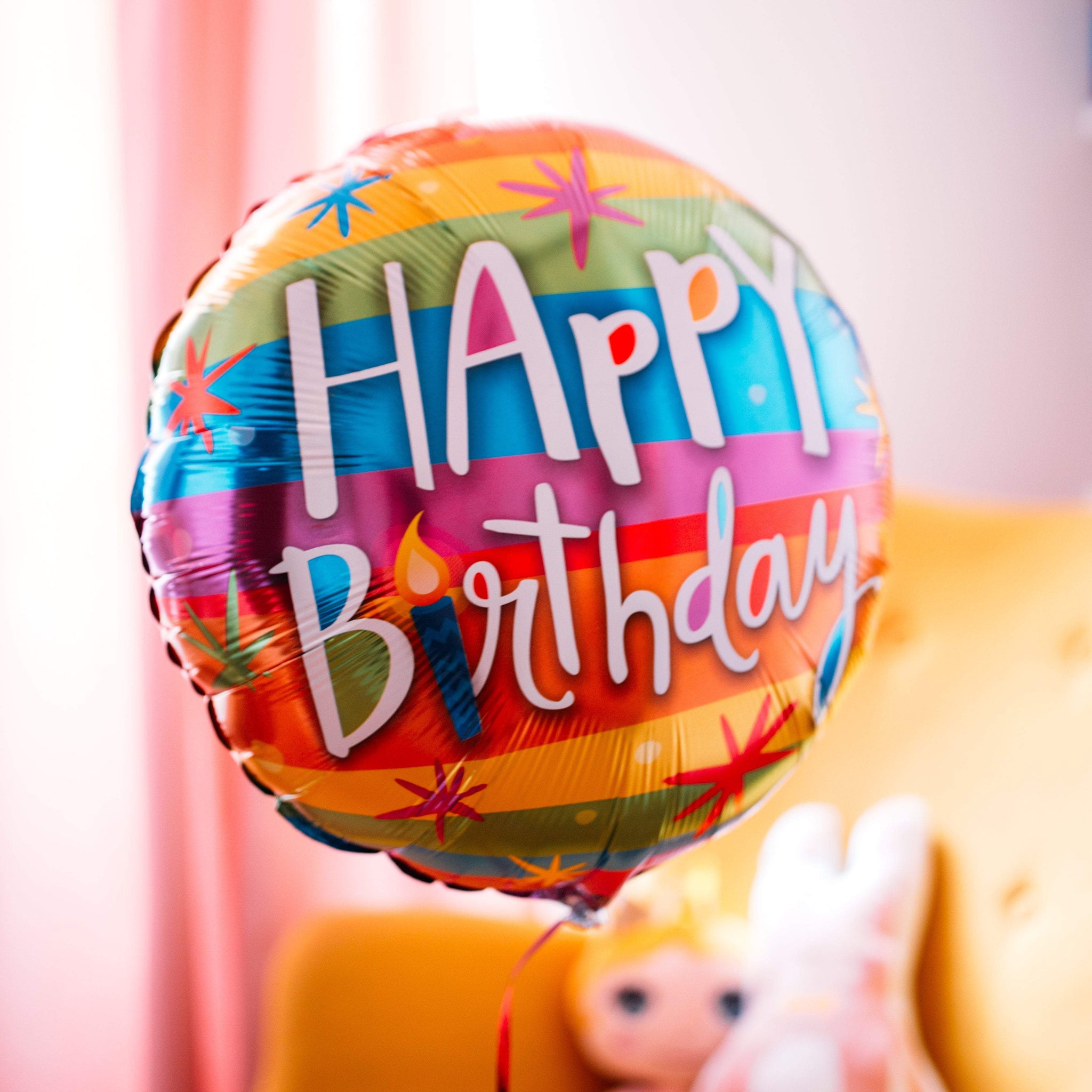 Diapositives Ballon Joyeux Anniversaire Dans La Couleur Rose Avec Cœur Ballon Helium Anniversaire