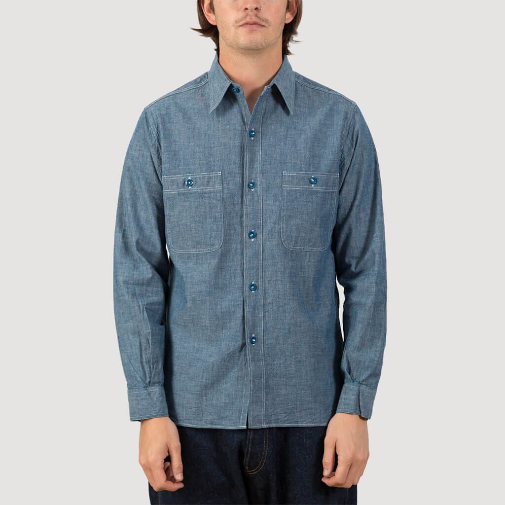 Chambray Work Shirt - Off White | Buzz Rickson's | Peggs & Son.