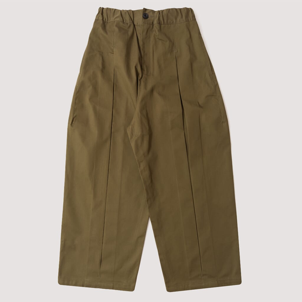 Box Pleat Trousers - Sand | Sage Nation | Peggs & Son.