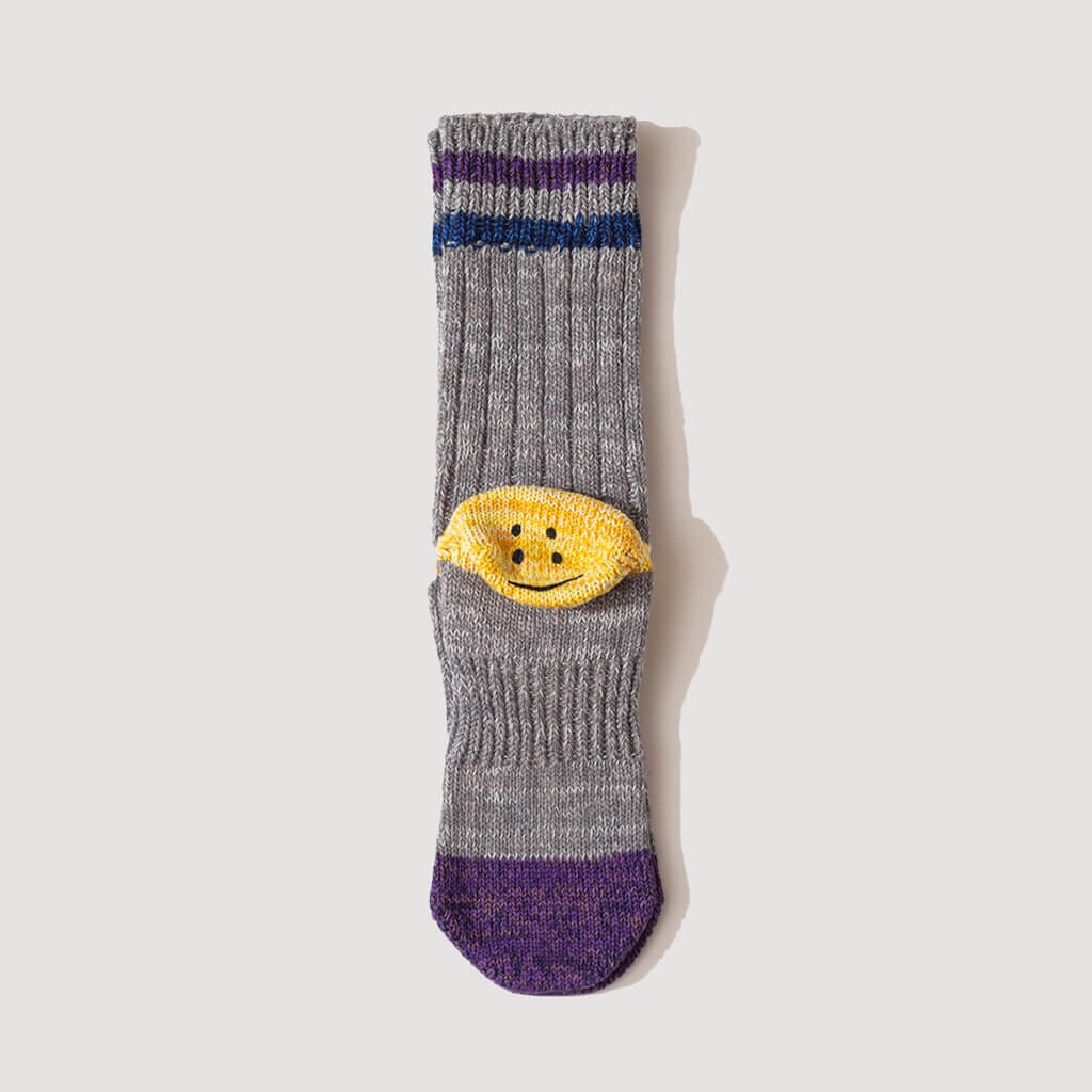 Leopard Smilie Socks - Green | KAPITAL | Peggs & Son.