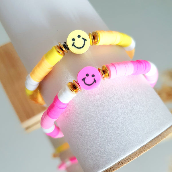 bracelet emoji smiley perles heishi