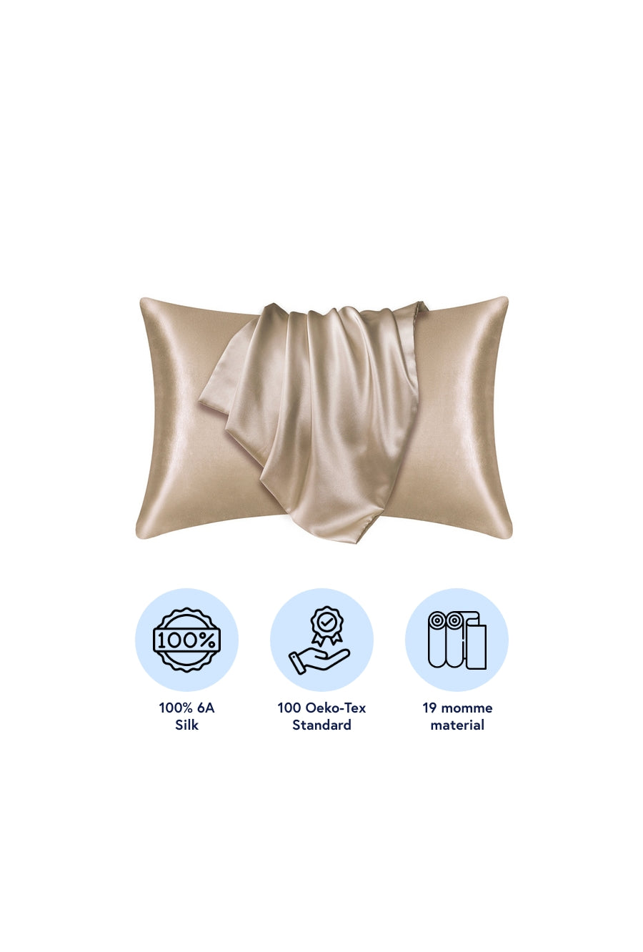 100% Natural Silk Pillowcases. - noreo product image