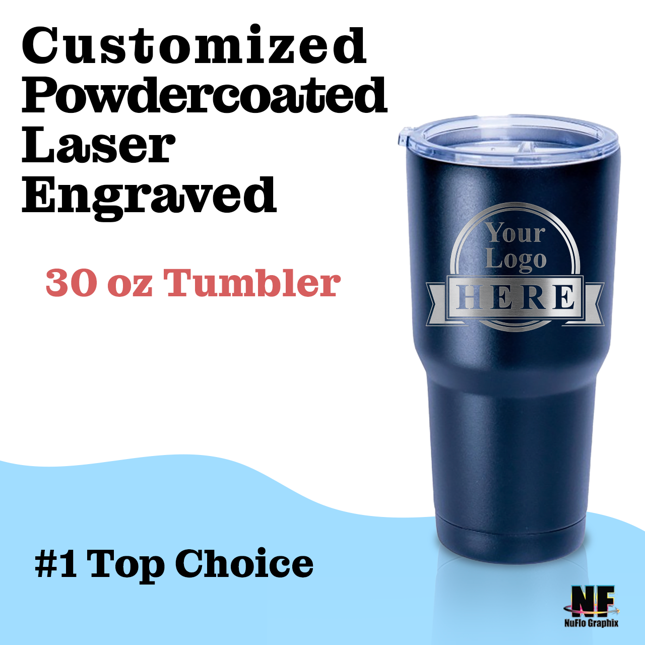 30 oz Custom Colored Yeti insulated Tumbler with custom logo