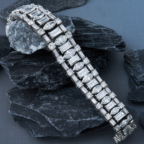 Diamond and platinum bracelet, signed Harry Winston, circa 1970s