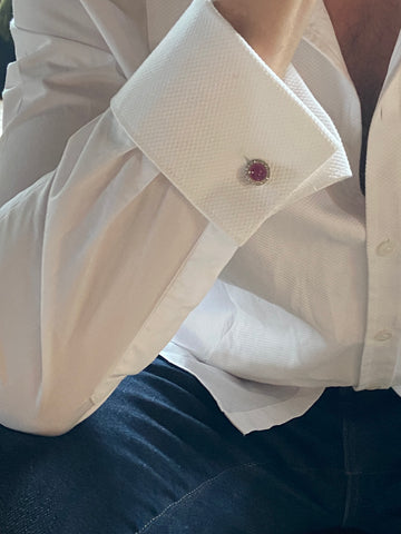 Ruby and diamond cufflinks