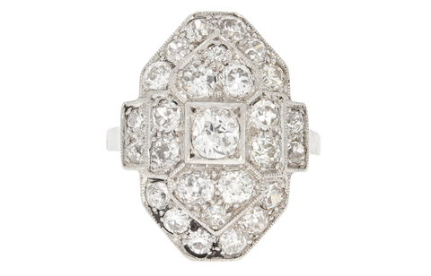 Art Deco diamond and platinum ring