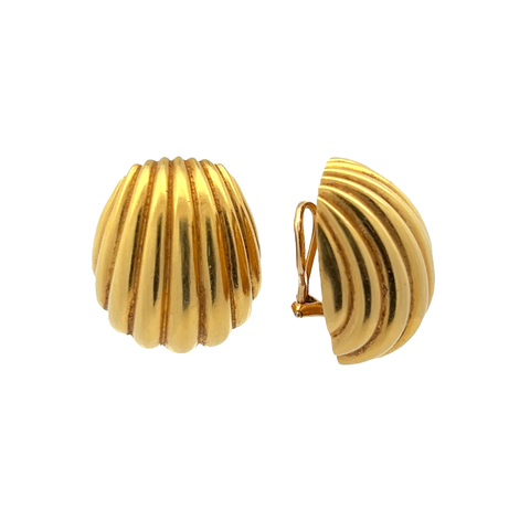 Fluted 18-karat gold earrings