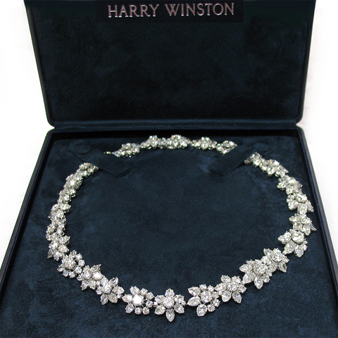 Diamond and platinum necklace convertible to two bracelets, signed Harry Winston, circa 1959