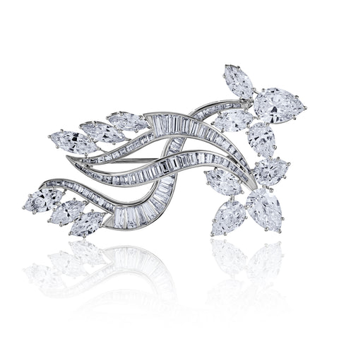 Diamond and platinum brooch, signed Harry Winston