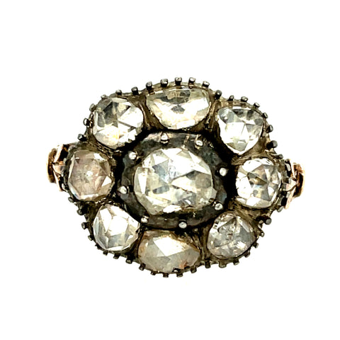 Rose cut diamond, with a total weight of approximately 2-arats, and 18-karat gold ring, circa 1780