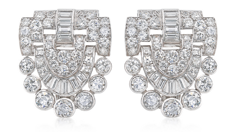 Art Deco diamond and platinum dress clip.