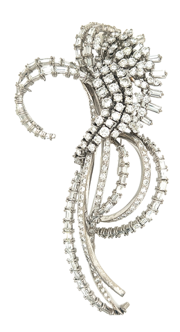 Diamond and platinum brooch, circa 1950s