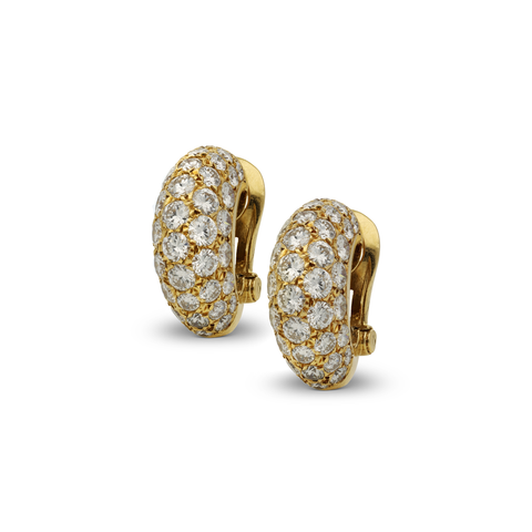 Diamond and 18-karat gold earrings, signed Van Cleef & Arpels, Paris.