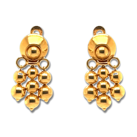 18-karat yellow gold earrings, made in Italy, signed Bulgari, circa 1950s.