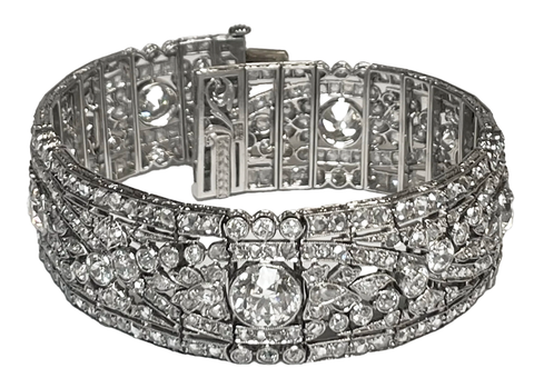 Edwardian diamond and platinum bracelet, signed Oscar Heyman