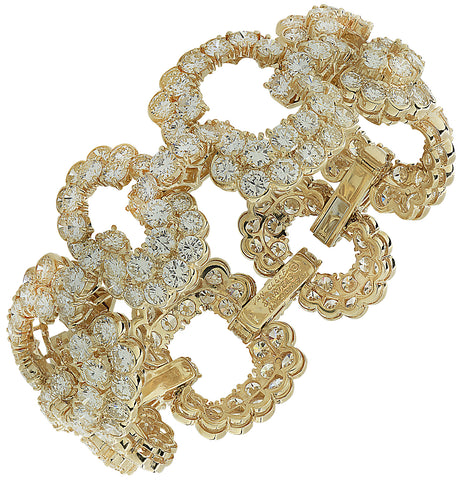 Gold and diamond link bracelet signed Van Cleef & Arpels.