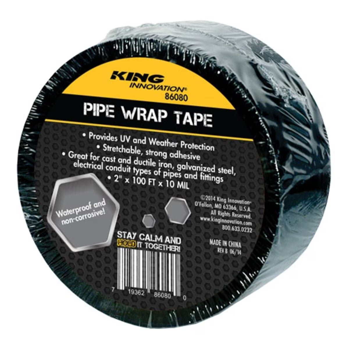 King Pipe Wrap Tape Black Vinyl 2" x 100' - Tierra Supply Co