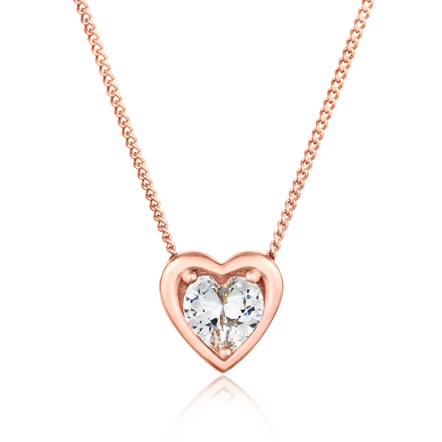 Halskette Herz | Zirkonia ( Weiß ) – Elli Jewelry