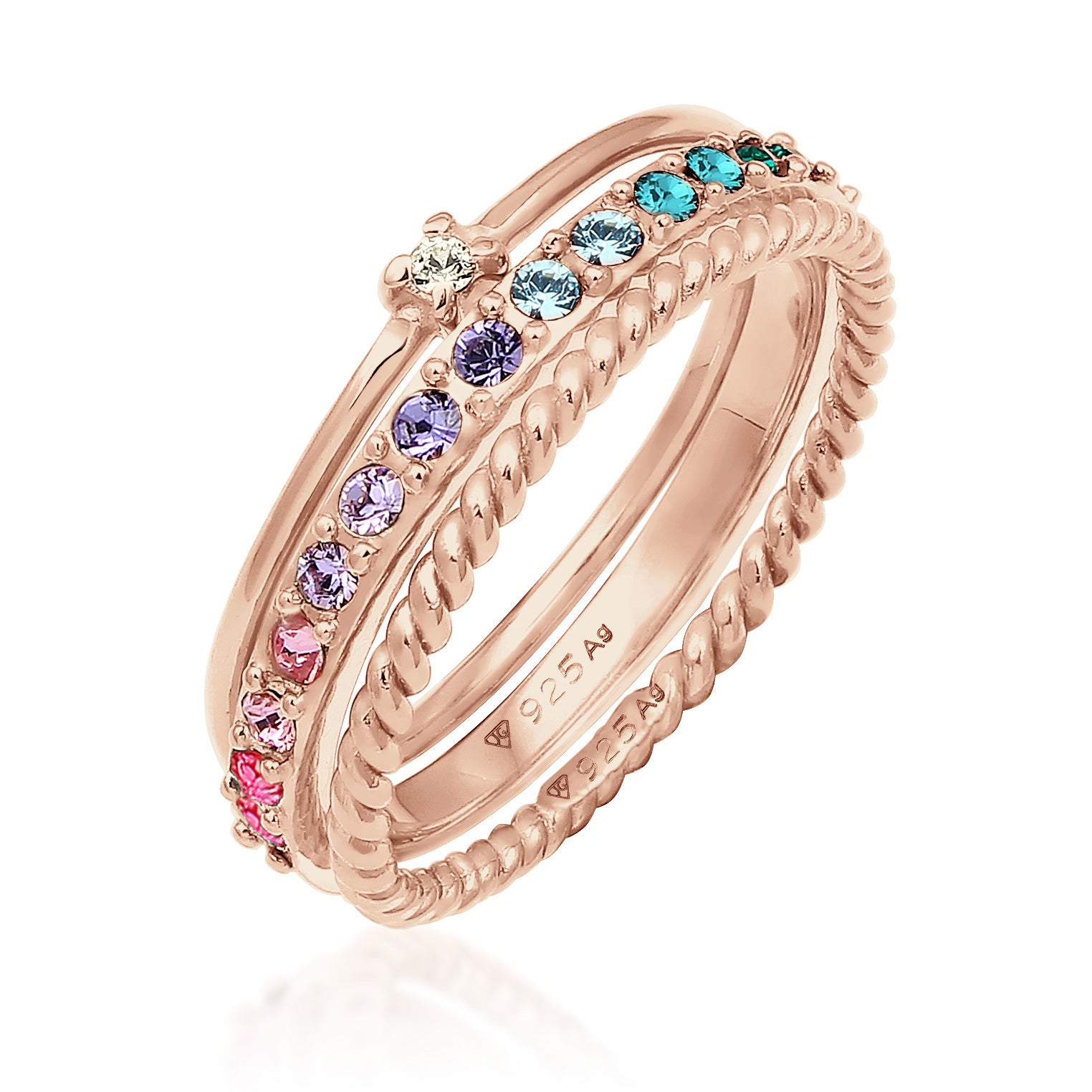 Ring Glamorous | Topaz, Moonstone, Amethyst (Multicolored) – Elli Jewelry