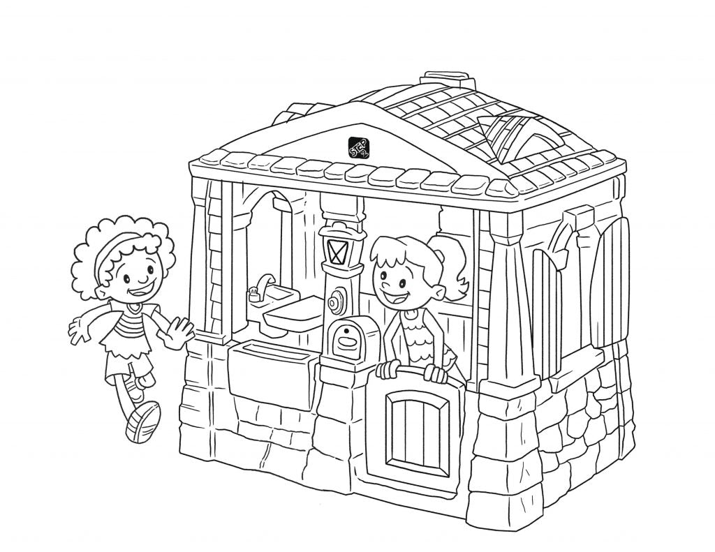 Neat & Tidy Cottage Coloring Page