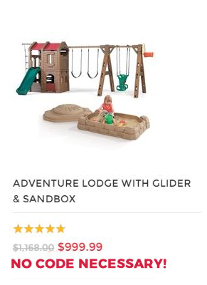 ADVENTURE LODGE PLAY CENTER WITH GLIDER AND SANDBOX COMBO.fw