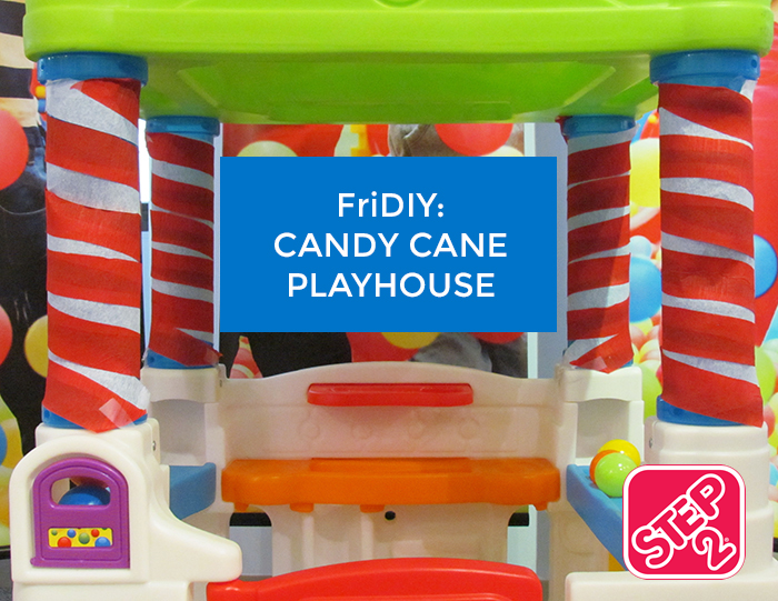 Creative Play | Have Mom Decorate the Step2 WonderBall Fun House and turn it into a Candy Cane Playhouse
