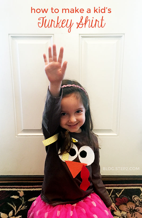 DIY Turkey Shirt for Kids - Fun Thanksgiving idea! Crafts and more on the Step2 Blog.