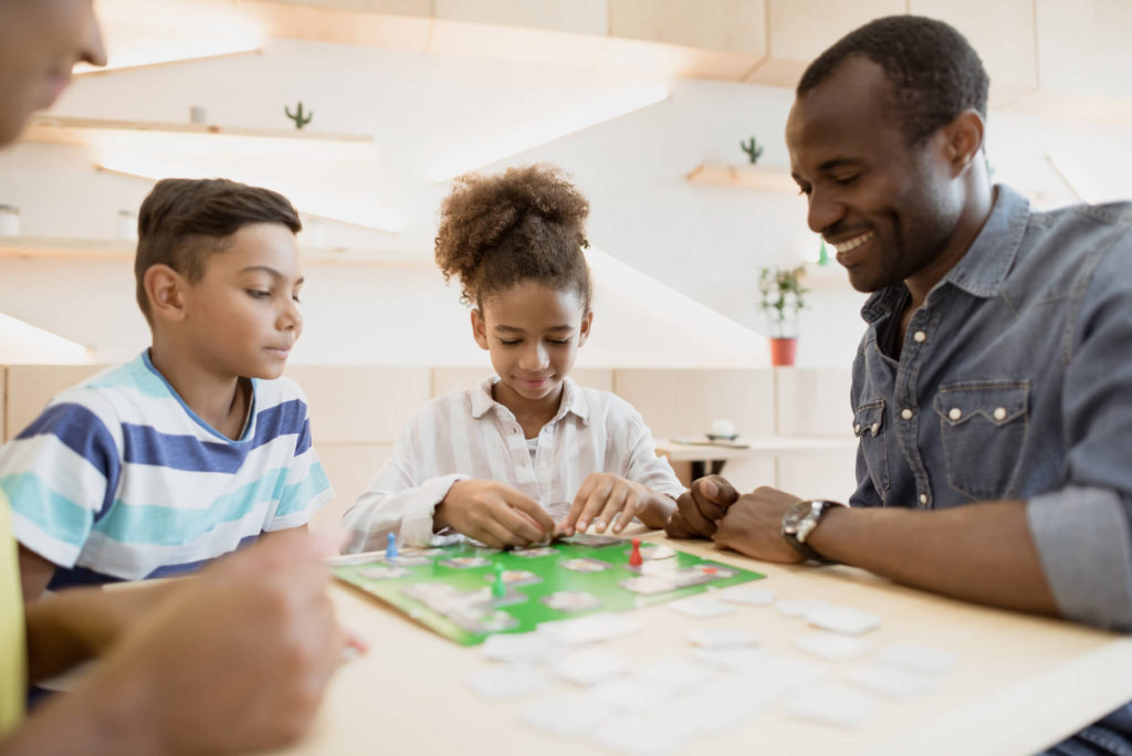 family activity playing board games