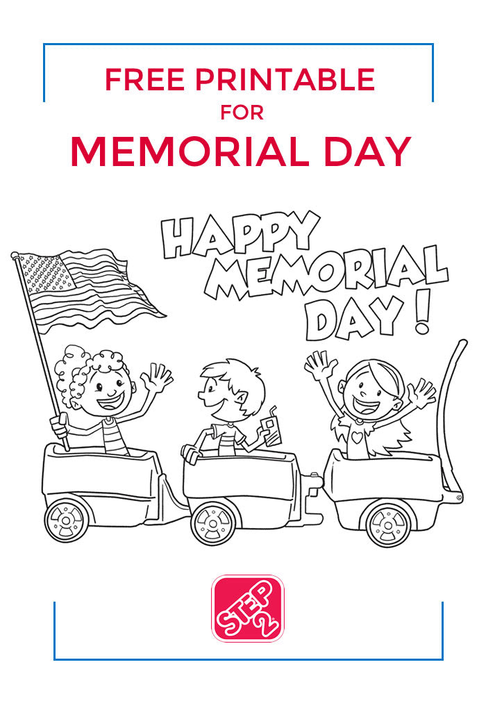 FREE Printable from Step2 for Memorial Day - Print this coloring page for the parade!