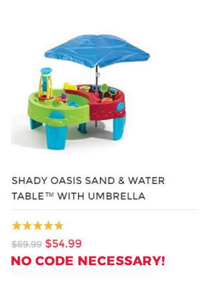 SHADY OASIS SAND & WATER PLAY TABLE WITH UMBRELLA