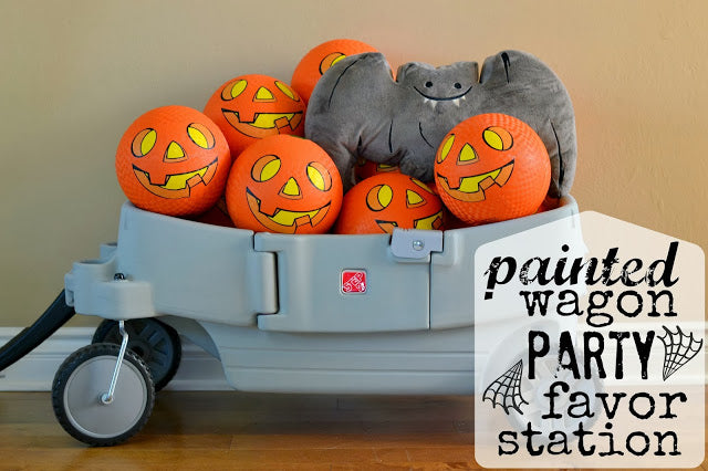 painted wagon party favor station