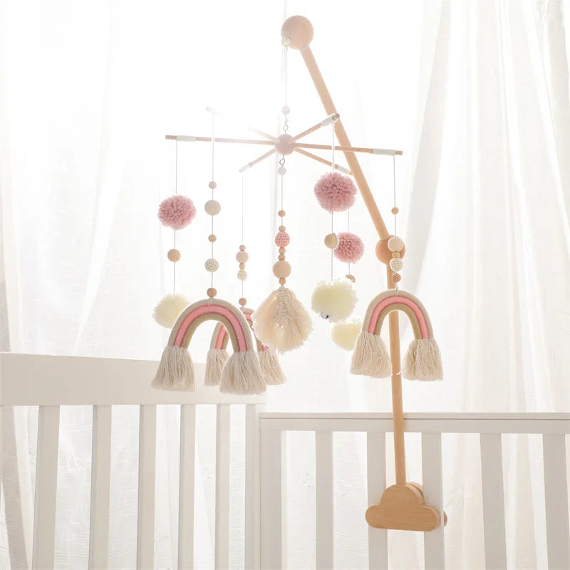 mobile chambre bébé macramé rose bohème