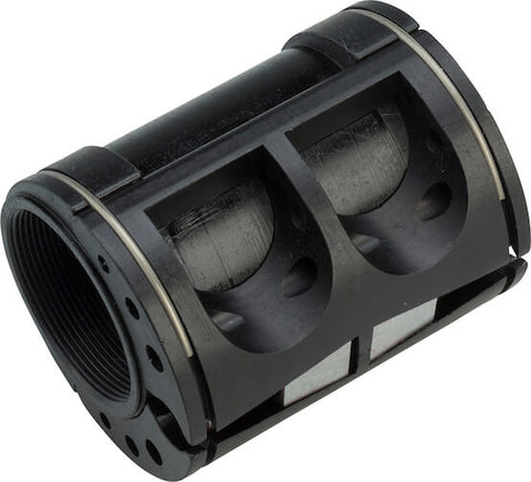 A black Bushnell bottom bracket on a white background