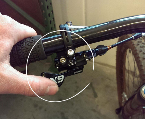 Shifter installed on a bike's handlebars