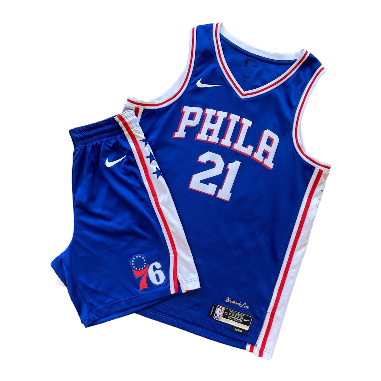 Image of Nike Philadelphia 76ers Joel Embiid Basketball Jersey Shorts Set