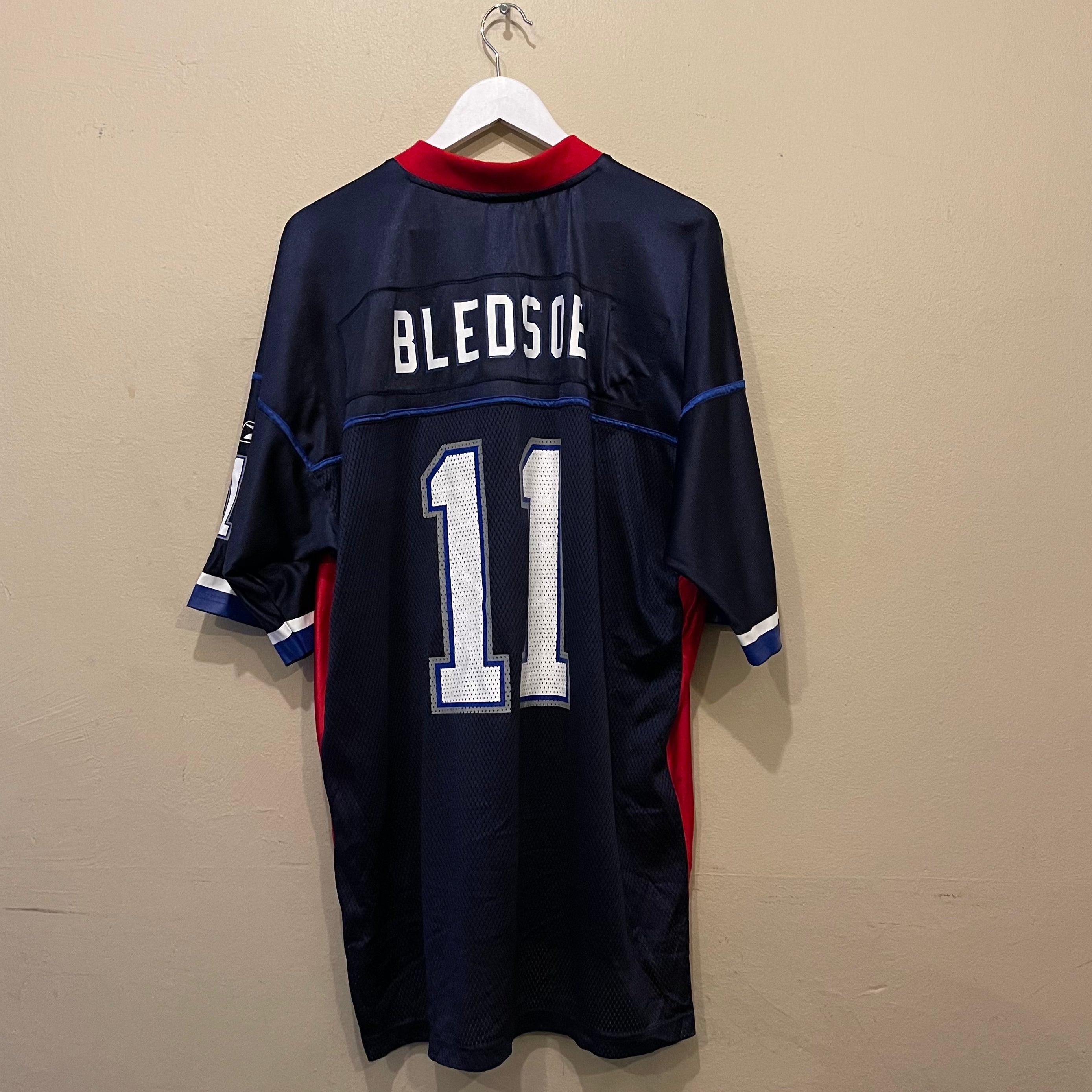 image of Reebok Buffalo Bills Bledsoe #11 Red Navy NFL Jersey