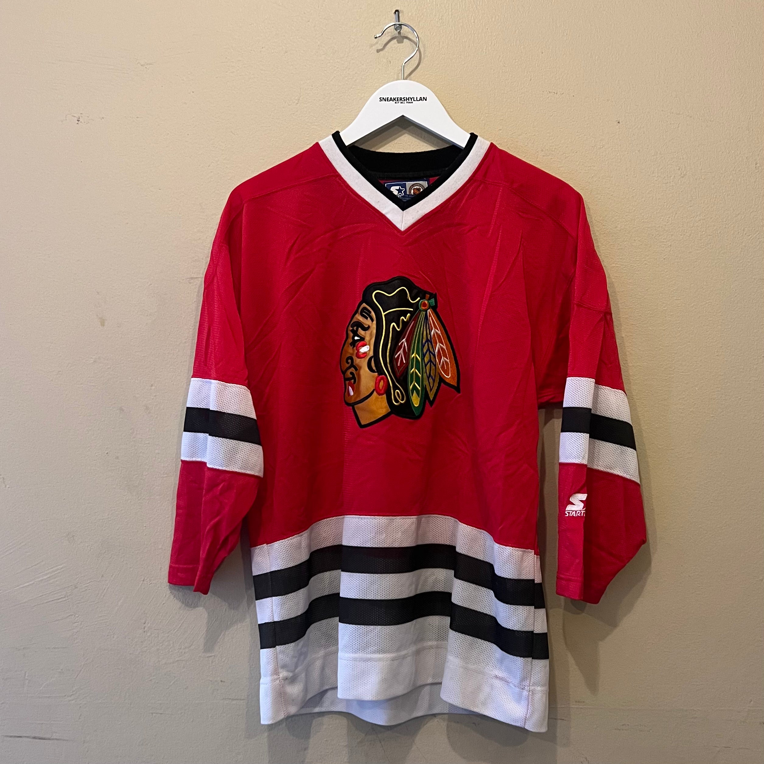 image of Starter Chicago Blackhawks Red Black NHL Jersey (Youth)