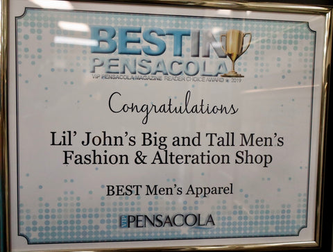 2019 VIP Best in Pensacola winner best Mens Apparel lil johns big and tall